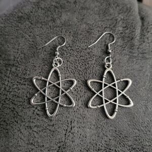 atom shaped earrings, stainless steel hooks